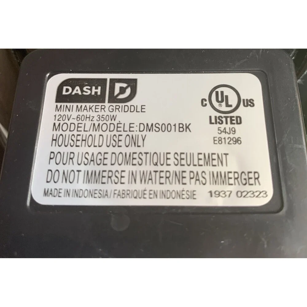 Dash Compact Mini Maker Griddle 4” Nonstick Cooking Surface Plug In 350 Watts